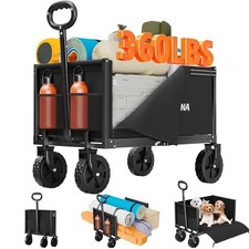 Foldable Wagon Cart 360 LBS Capacity Beach Utility Cart with 4 Wheels