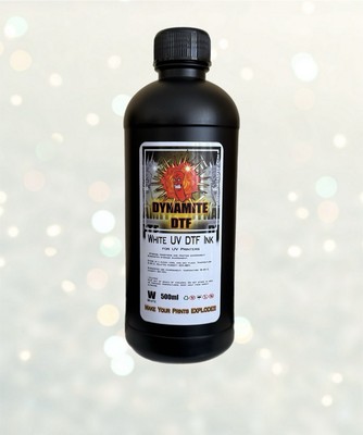 NEW:  White UV DTF Ink for UV Inkjet Printers. (1) 500ml Bottles, White
