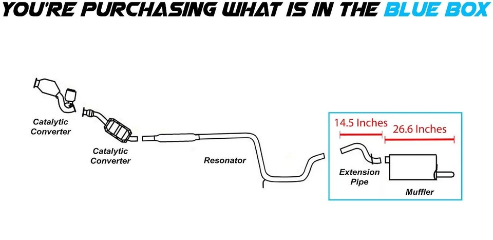 Silenciador de escape de tubo de extensão serve: 2000-2006 Ford Taurus 3.0L - Imagem 2 de 4