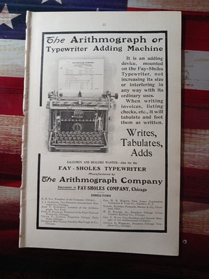 #ad #ad 1905 Print Advertising Arithmograph Typewriter Adding Machine Rare Picture Ad $10.95