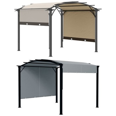 Outsunny Deck & Backyard 11.3' x 11.3' Cabana w/ Steel Frame with Stakes