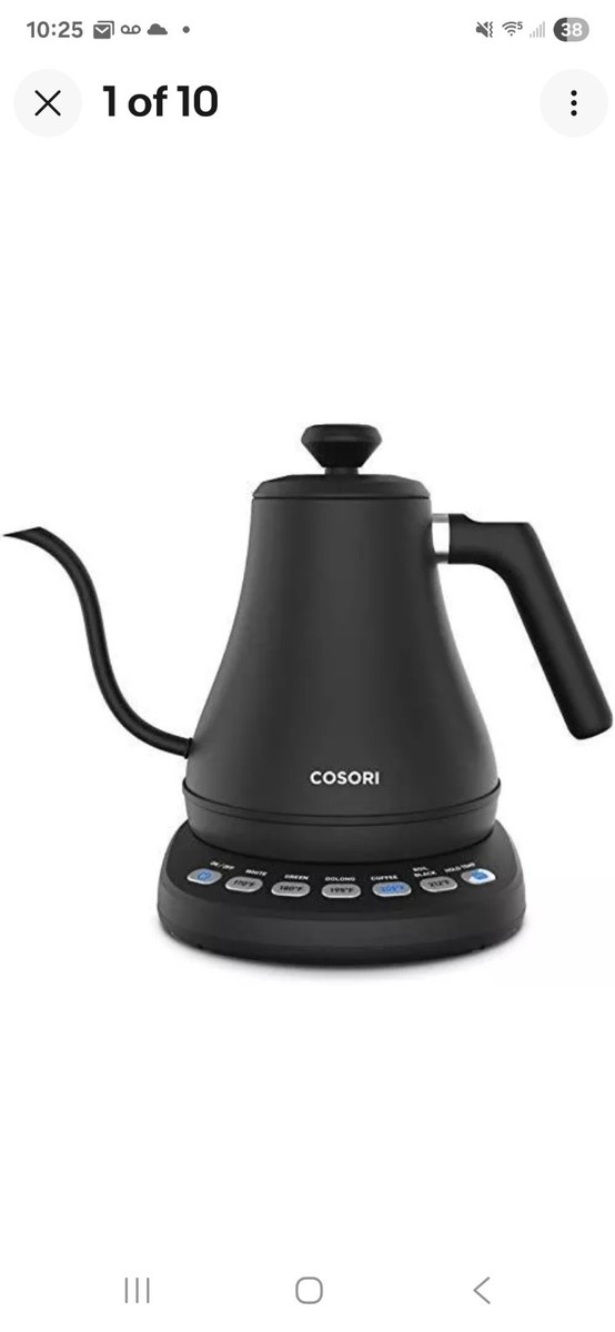 COSORI Electric Gooseneck Kettle Black with Temperature Control Presets,