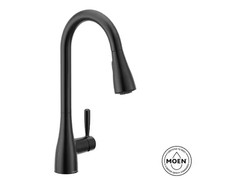 MOEN 87260BL Doherty Single Handle Pull-Down Sprayer Kitchen Faucet Matte Black