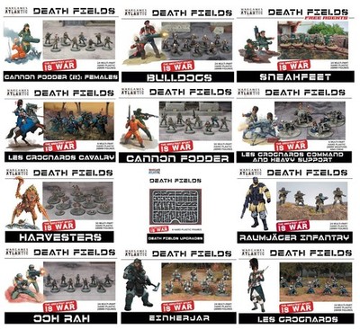 Death Fields unbemalte Plastik Figuren Bausätze - Maßstab 1:56 Wargames Atlantic