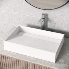 Vigo VG04028 Starr 23" x 15" x 5" Rectangular Stone Composite Vessel Bathroom Si