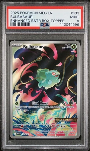 2025 POKEMON MEG EN-MEGA EVOLUTION ENHANCED BOOSTER BOX TOPPER BULBASAUR PSA 9