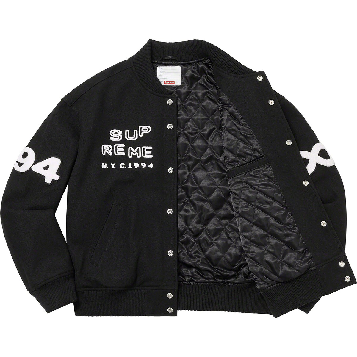 Supreme Tourist Varsity Jacket Black Purple 2colors Size S Supreme Tourist Varsity Jacket Black Purple 2colors Size S