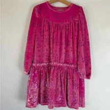 Tucker + Tate Pink Velour Velvet Cheetah Leopard Print Sparkly Dress Girls 6