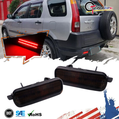 GTINTHEBOX Smoked Lens Rear Fog Lamps Tail Brake LED Lights For 02-04 Honda CR-V