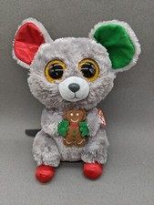 Christmas 9" Mouse Ty Beanie Boo MAC Holding Gingerbread Man W/Tag 2006