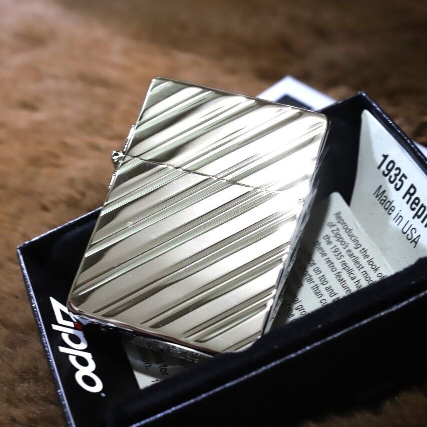 正規品販売! Zippo 1935 Cut Diamond Sided 5 Silver Platinum Replica その他
