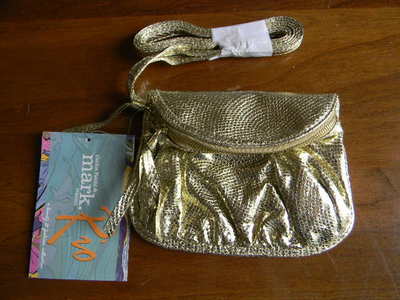 Carlos Falchi -Gold Mesh Mini Crossbody Purse 5  x 6  Clutch NWT -Made In Brazil