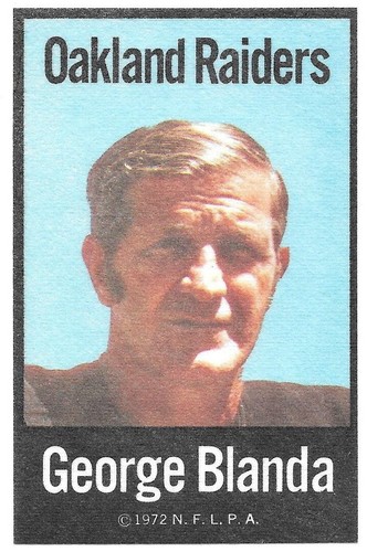 GEORGE BLANDA 1972 NFLPA STOFF TUCH BÜGELBILDER 2 OAKLAND RAIDERS CHI BÄREN HOF