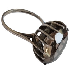 Vintage Sterling Silver Smoky Quartz Ring
