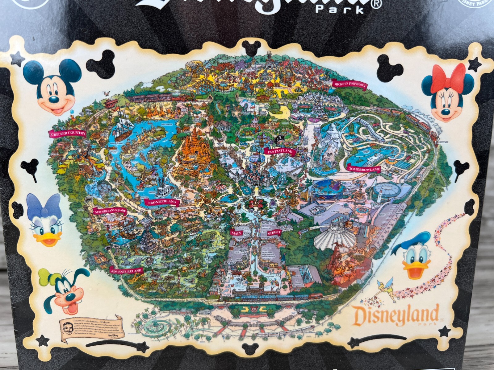 NEW Disneyland Park Decorative Border 1000 Pieces Puzzle Map 18"x26