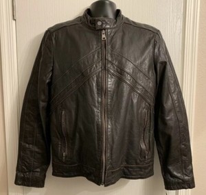 Black Rivot Wilson's Leather Men S Distressed Brown Lined Jacket Coat $700  | eBay
