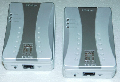 2x Level One PLI-2030 dLAN 200Mbps Powerline Adapter LAN Netzwerk PowerLAN