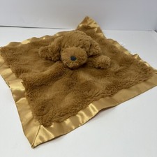 Lovey Security Blanket Brown Puppy Satin Trim Cloud Island Dog Swirl Baby 14  