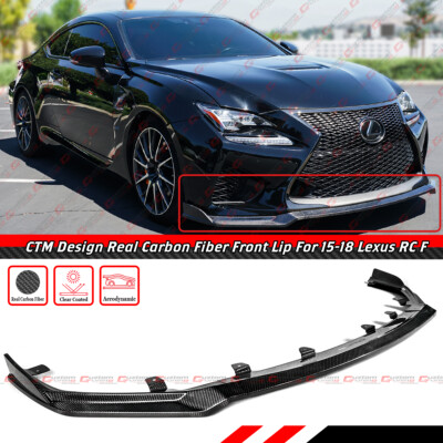For 15-18 Lexus RC F RCF CTM Design Real Carbon Fiber Front Bumper Lip Splitter