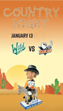 Chase De Leo and Hansel the Donkey Mascot 2024 San Diego Gulls Bobblehead SGA