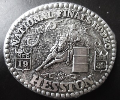 1989 Hesston NFR Barrel Racer Rodeo Belt Buckle (in Shrinkwrap)