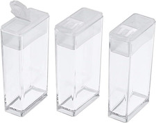 FASHEWELRY 100Pcs Plastic Flip Top Seed Bead Small Storage Containers 2X1