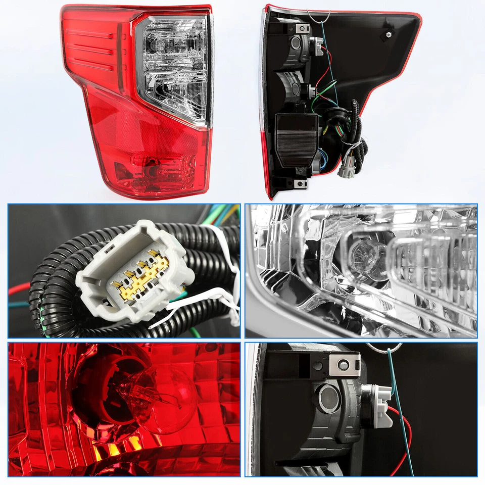 For 2016-2023 Nissan Titan XD Driver & Passenger Tail Lights Assembly Red Chrome - Image 4 of 4