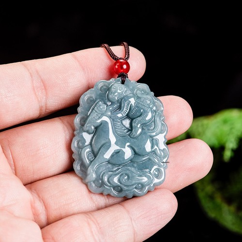 Natural Grade A Jade Jadeite Men Women Gift Bless Lucky Horse Monkey Pendant - Picture 3 of 7