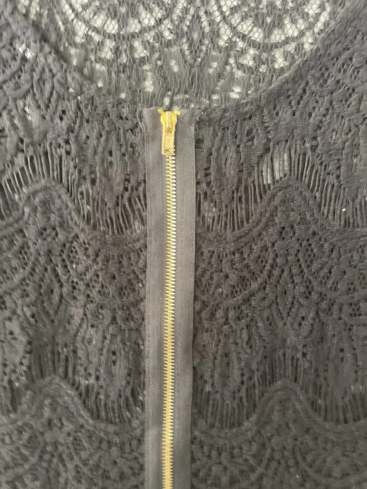 Túnica de encaje de malla transparente Forever 21 para mujer pequeña rock gótico punk motociclista festival grunge Foto 3 de 4