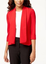Open-Front Soft Blazer with Cuffed Sleeves