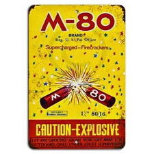 M80 Vintage Firework Ad Metal Sign Retro American Decor 8"x12"