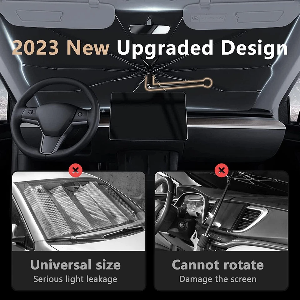 2023 NUEVO Parabrisas Parabrisas Parasol Para Ford Coche SUV con Mango Flexible 360° Foto 2 de 4