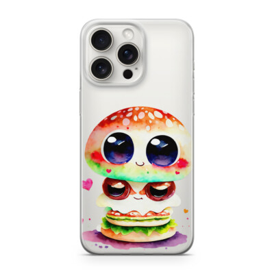 Handy Hülle Transparent Xiaomi Redmi 13 PRO Hamburger Augen Lecker Fast Food