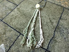 Handmade Dread Locks Fairy Braids Flower Headband Sage Cream Yellow One of Kind