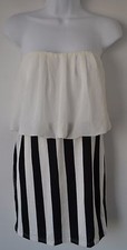 Cals, Large, Dress, Black & White, Strapless