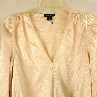 satin leopard wrap blouse