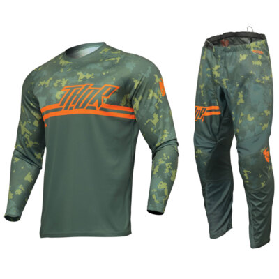 THOR SECTOR MOTOCROSS MX KIT PANTS JERSEY DIGI CAMO FOREST GREEN