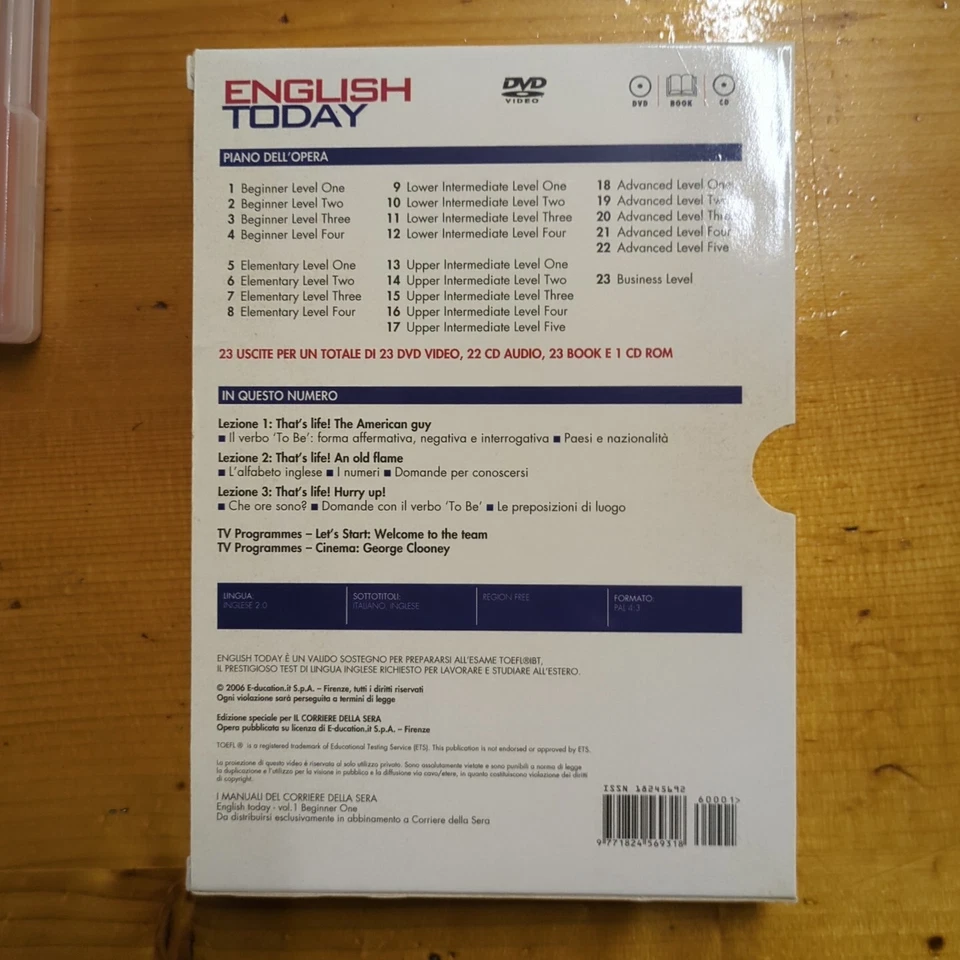 English today Beginner One volume 1 DVD con Libro corriere della sera cofanetto - Immagine 3 di 3