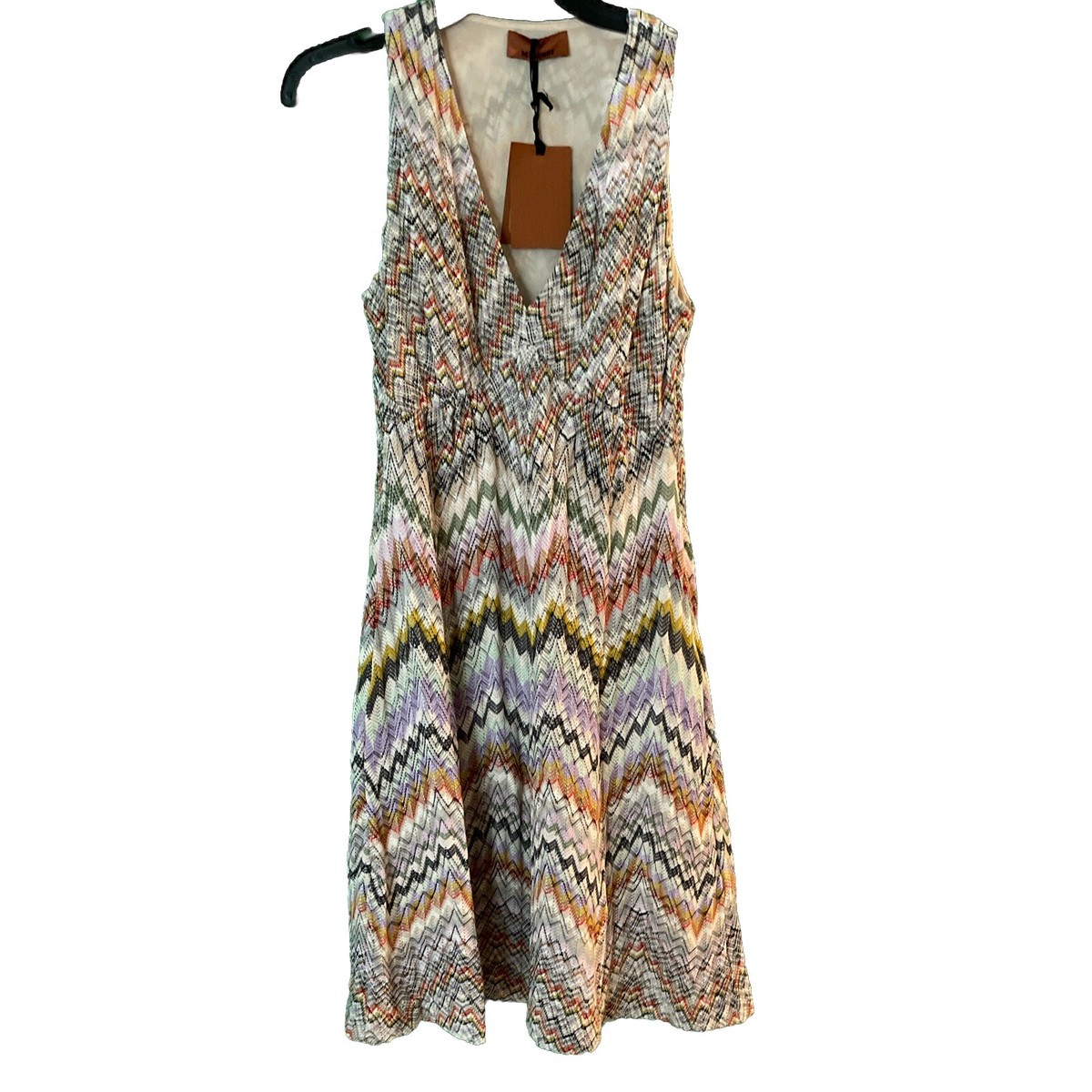 MISSONI 新品タグ付き　大きいサイズ　シルク刺繍チュニック　46 NWT Missoni White Label Italy ~ Art to Wear ~ 1/2 Slv Knit