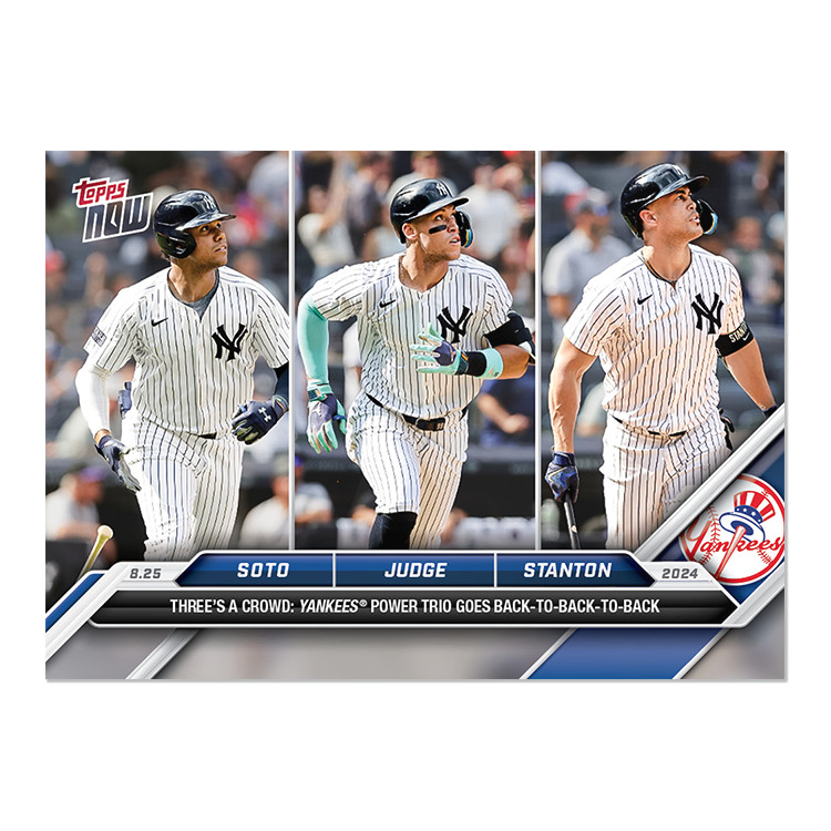 2024 Topps Now 595 Judge, Stanton, Soto B 2 B 2 B HR Inning -25 Cents Shipping!