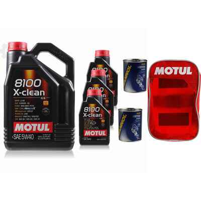 8L Motoröl Motul 8100 X-clean 5W-40 2x MANNOL Motor Flush ADDITIV inkl. Tasche