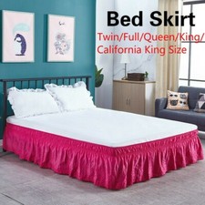 Solid Elastic Lace Bed Skirt Embroidery Bedding Decor Full/Queen/King Size Decor