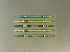 FIVE Peanuts Snoopy, Charlie Brown, Lucy Twist Up Crayons-Assorted Greens, New