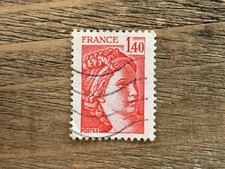 FRANCE REPUBLIQUE FRANCAISE 1980 SABINE NEW VALUE 1.40F RED - USED 1.40FR 1.40