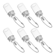 6Pcs Mini Glass Vials with Metal Keyrings Reusable Tiny Bottles for Crafts
