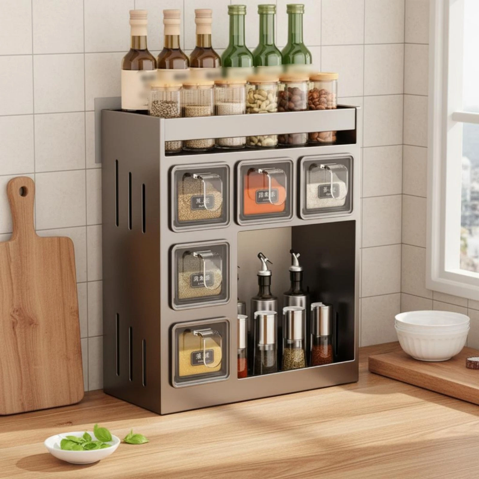 Wall Mounted Seasoning Rack Easy to Clean Kitchen Condiment Shelf Rustproof
Opens in a new window or