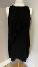 Next dress women’s size 12 Black Chiffon Overlay Beaded Dress  (761G)
