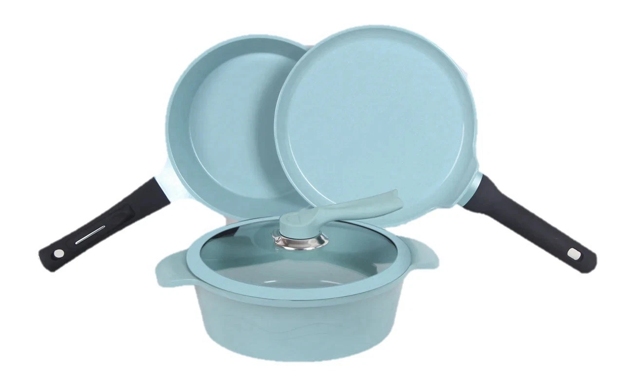 JADECOOK 4-Piece Powder-coated Non-Stick Ceramic Cookware Set