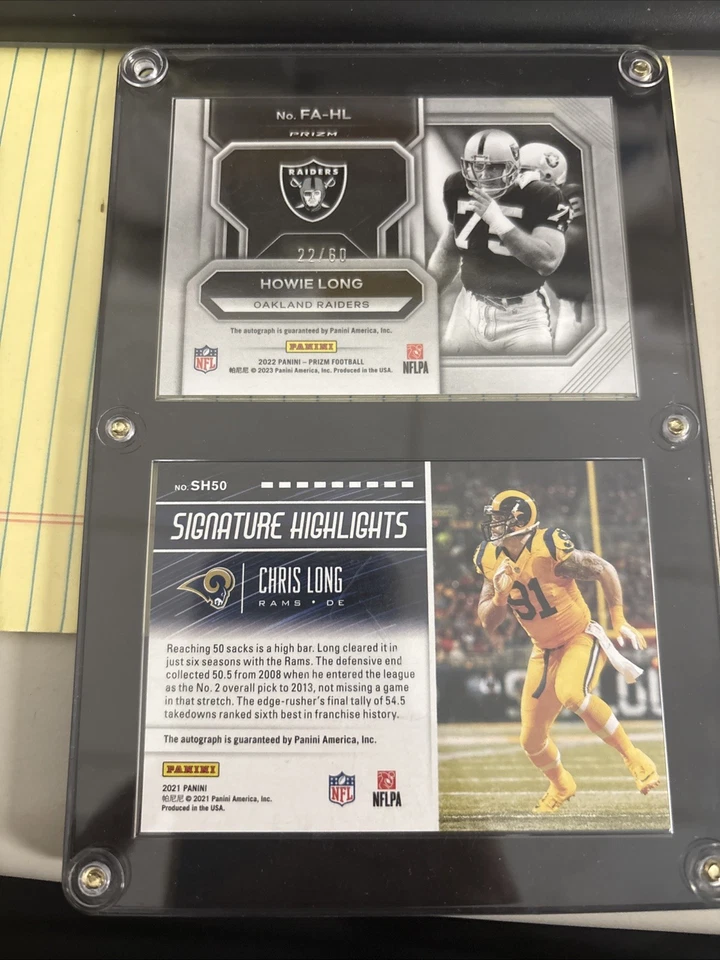 Tarjetas autografiadas de Howie Long y Chris Long Foto 2 de 2