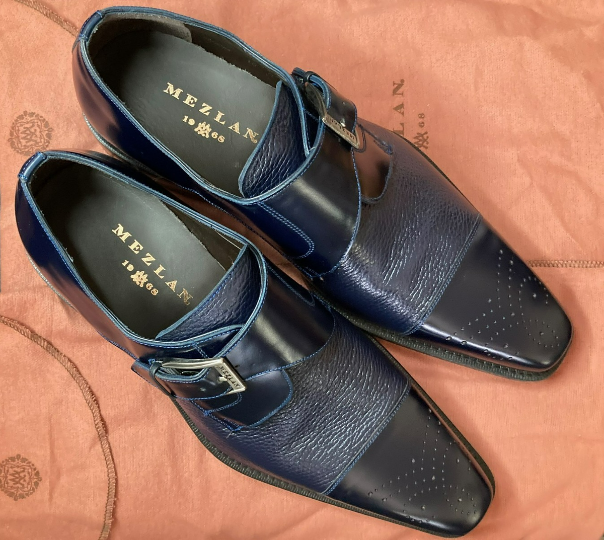 MEZLAN-16505 PHOENIX BLUE Genuine Deerskin MEN SIZE 10m